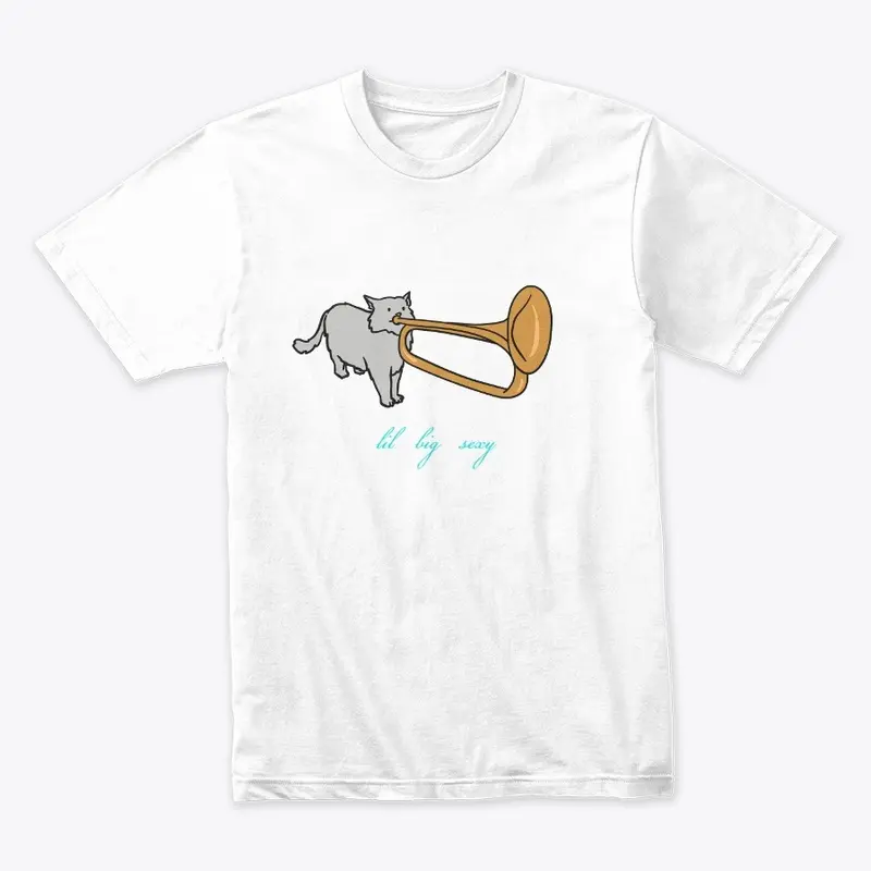 cat on the trumpet full cursive 